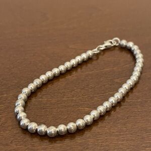 Vintage Sterling Silver Ball Beaded Bracelet 7" estate stackable antique dainty